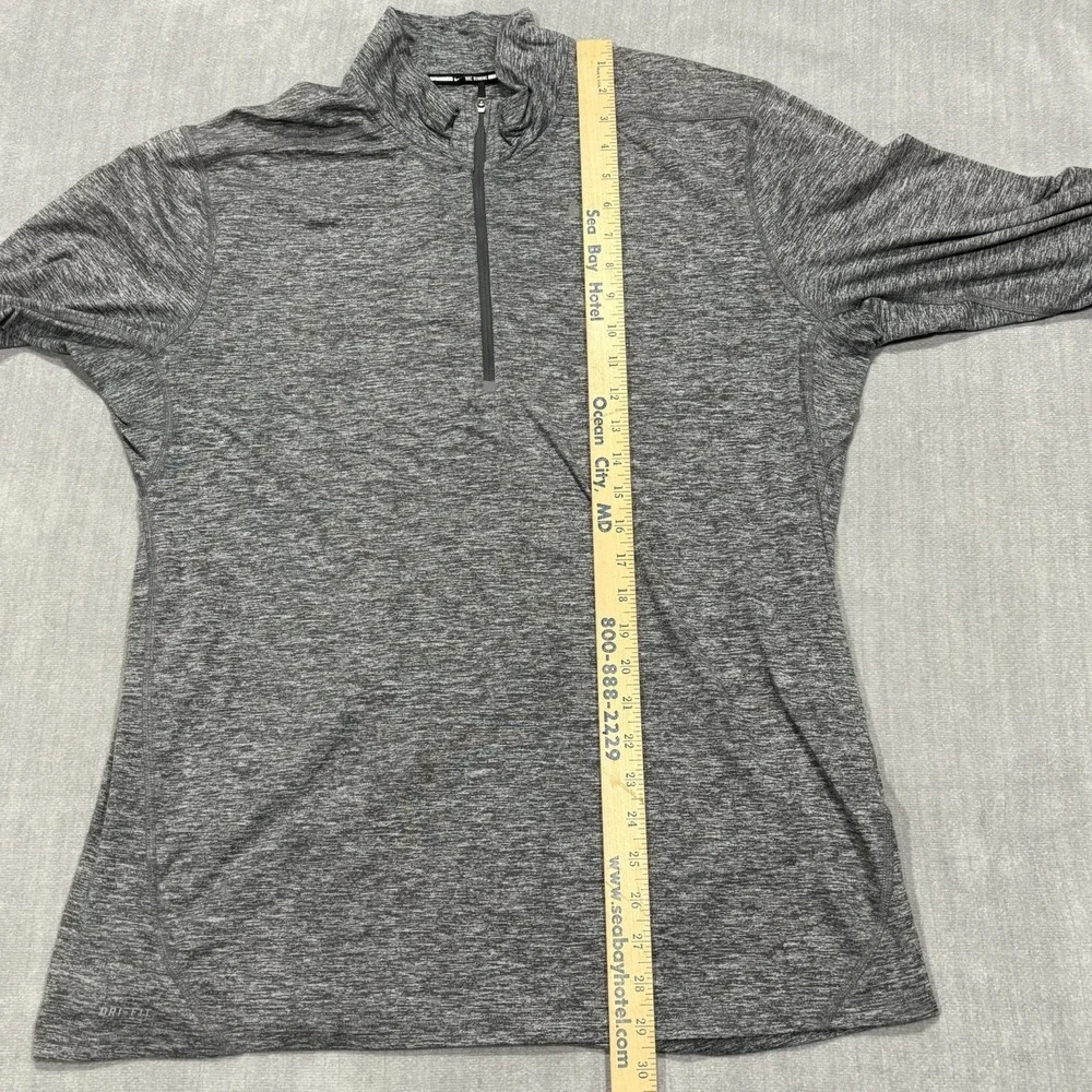 Nike Element Running Pullover Mens Large Gray Dri-Fit 1/4 Zip Gym Training Read